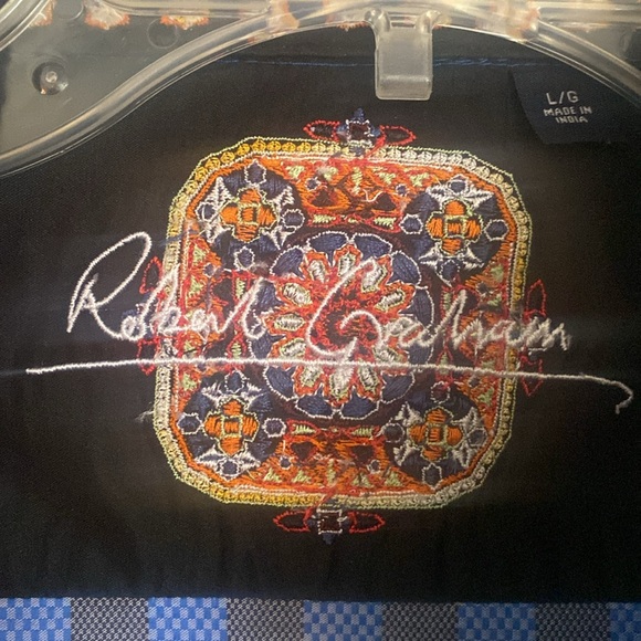 ROBERT GRAHAM Long Sleeve Dress Shirt with FLOWERED CUFF DETAIL Size L - Picture 4 of 8